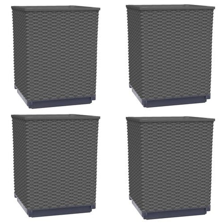vidaXL Garden Planters 2 pcs Dark Grey 30x30x37 cm Polypropylene vidaXL