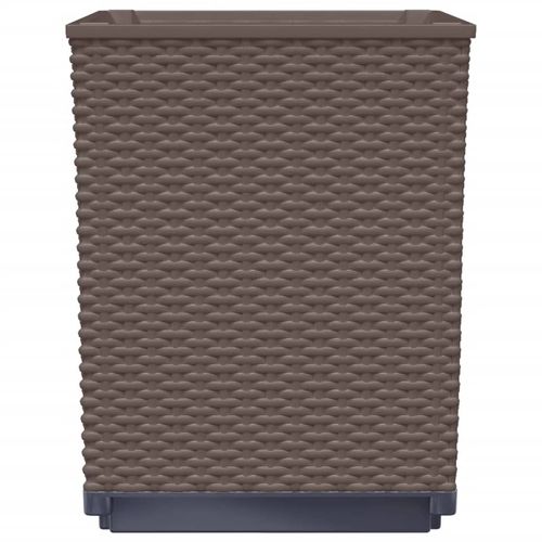 vidaXL Garden Planters 2 pcs Dark Grey 30x30x37 cm Polypropylene vidaXL