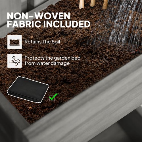 Outsunny Wooden Garden Planters with Trellis Wall-mounted Raised Garden Bed Outsunny