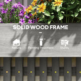Outsunny Wooden Garden Planters with Trellis Wall-mounted Raised Garden Bed Outsunny