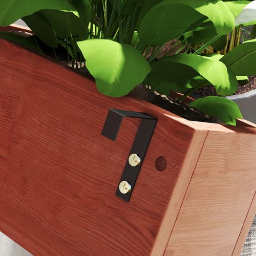 Outsunny Wooden Garden Planters with Trellis Wall-mounted Raised Garden Bed Outsunny