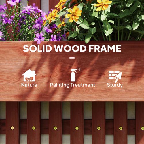 Outsunny Wooden Garden Planters with Trellis Wall-mounted Raised Garden Bed Outsunny