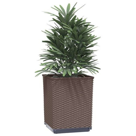 vidaXL Garden Planters 2 pcs Dark Grey 30x30x37 cm Polypropylene vidaXL