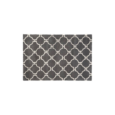 Stylish Grey and White Rug with a Geometric Pattern for Modern Interiors