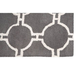 Orsina Grey and White Rug with a Modern Circle Pattern and Soft Plush Texture