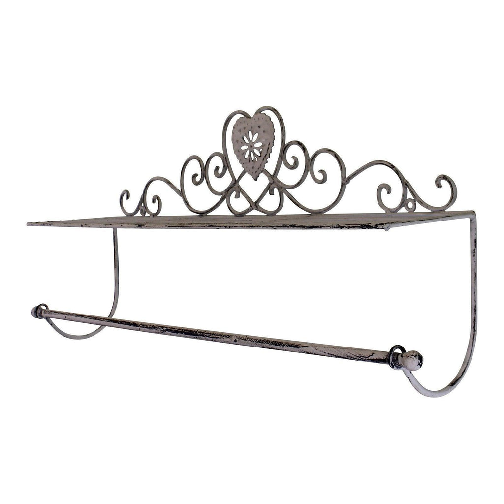 Grey Heart Wall Shelf With Towel Rail Geko Products