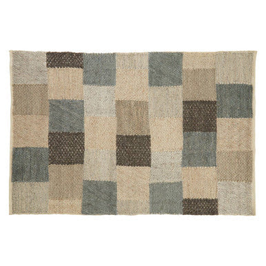 Orsina Grid Design Rug featuring a patchwork of neutral textures and colours for stylish home decor