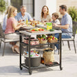 Wise Galleria Grill Cart with ample storage for outdoor entertaining and cooking essentials