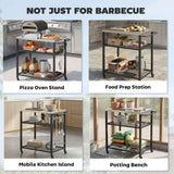 Wise Galleria Grill Cart versatile for food prep, pizza oven stand, mobile kitchen island and potting bench