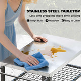 Wise Galleria Grill Cart with stainless steel tabletop for easy cleaning and efficient outdoor grilling
