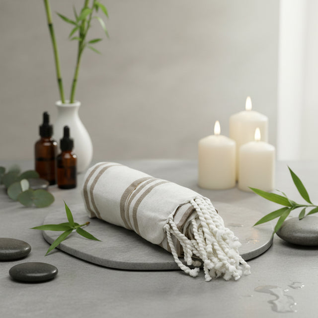 Hamman Spa Towel - Sand- 90x170cm Luxury Spa Towel AW Dropship UK