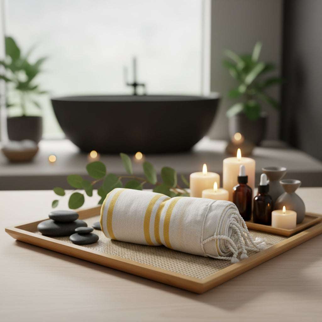 Hamman Spa Towel - Sunrise Yellow - 90x170cm AW Dropship UK