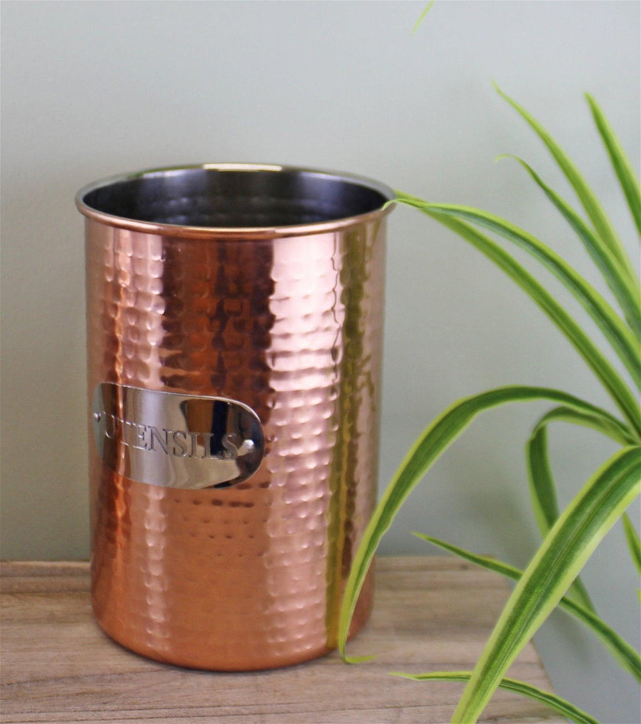 Hammered Copper Utensil Holder Geko Products