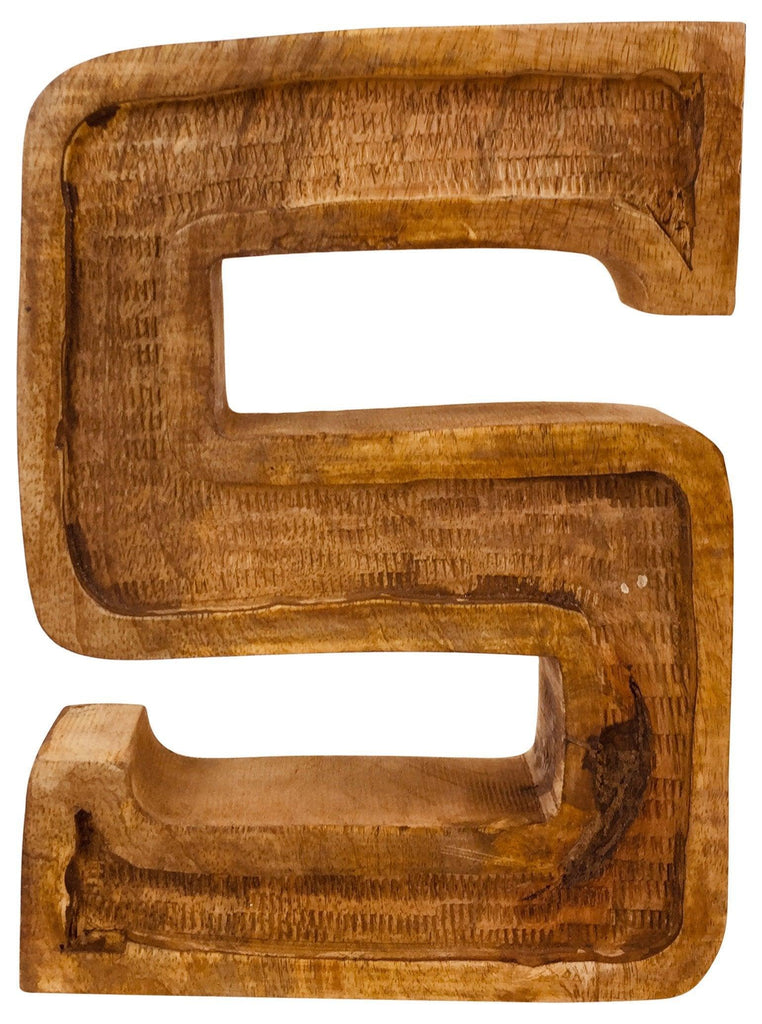 Hand Carved Wooden Embossed Letter S Geko Products