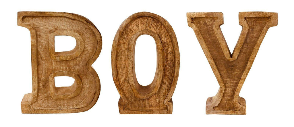 Hand Carved Wooden Embossed Letters Boy Geko Products