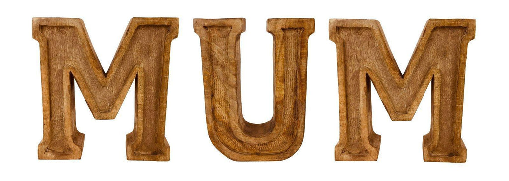 Hand Carved Wooden Embossed Letters Mum Geko Products