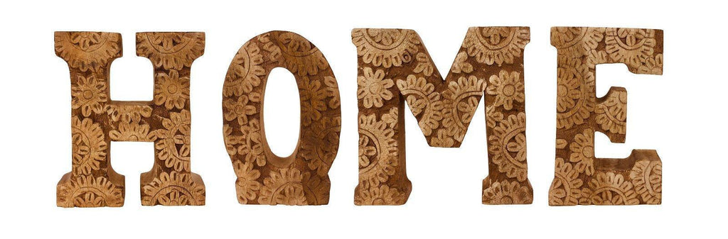 Hand Carved Wooden Flower Letters Home Geko Products