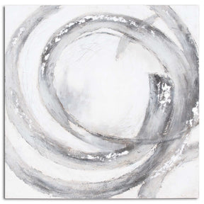 Galaxy Silver And Grey Hand Painted Canvas SILVER WOOD Shades 4 Seasons