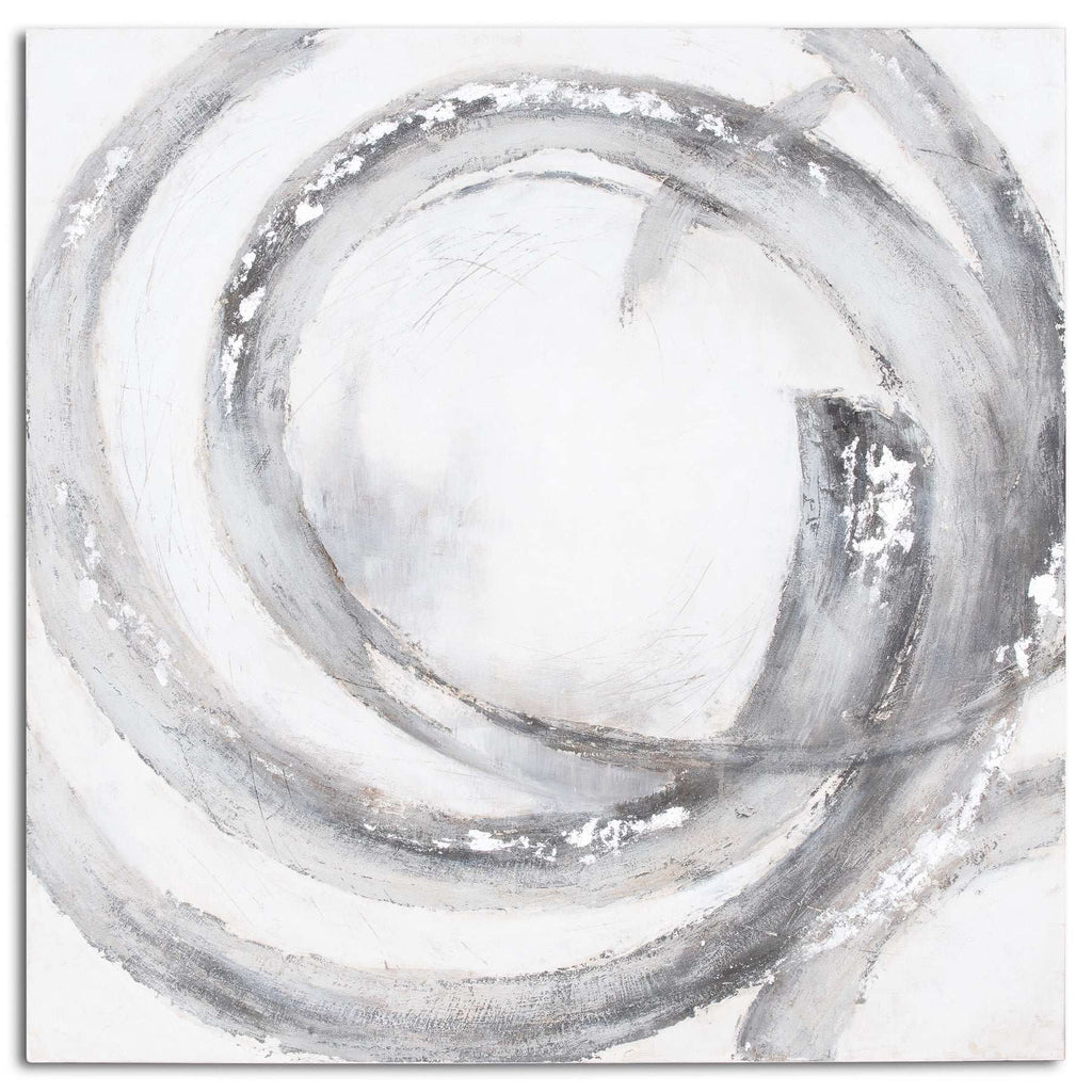 Galaxy Silver And Grey Hand Painted Canvas SILVER WOOD Shades 4 Seasons