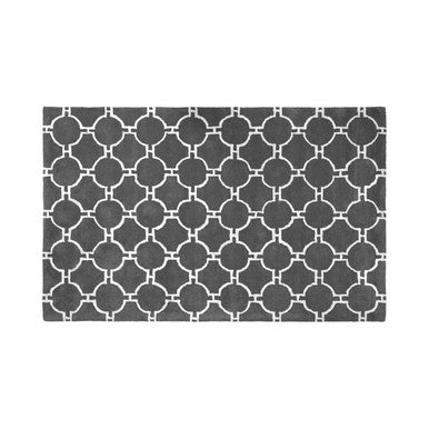 Orsina Hand Woven Rug with Geometric Pattern in Grey and White for Stylish Home Decor