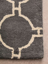 Orsina Hand Woven Rug in Grey with Cream Geometric Pattern for Stylish Home Decor