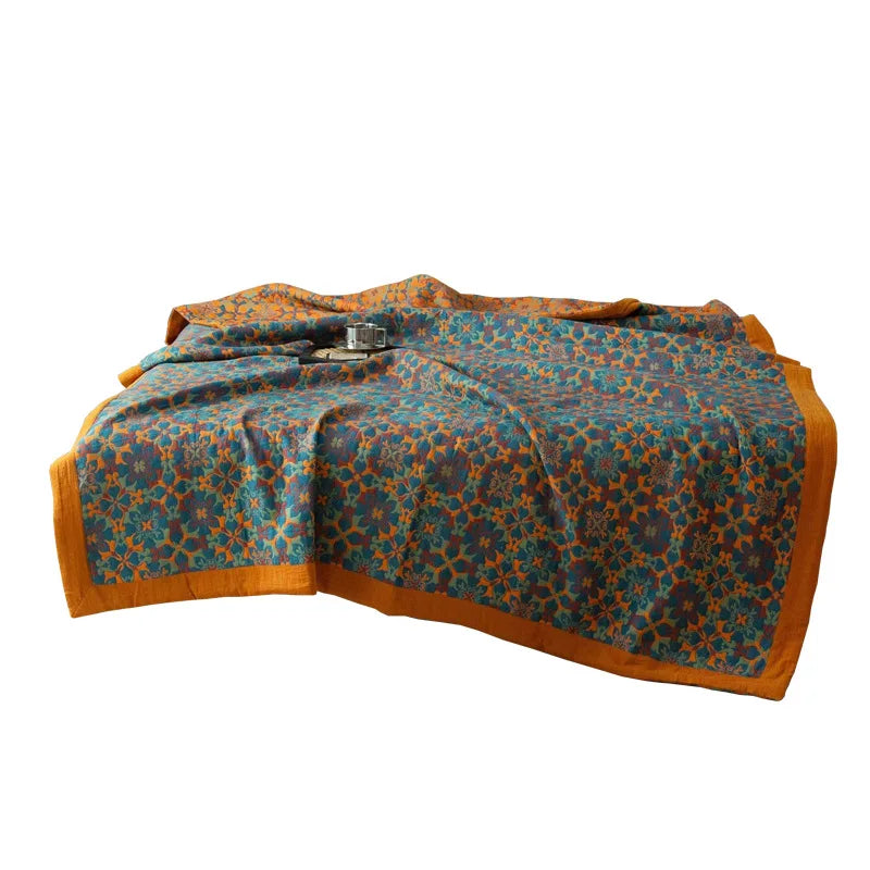 Three-Layer Jacquard Blanket - Soft, Portable, Versatile Home Accessory N/A
