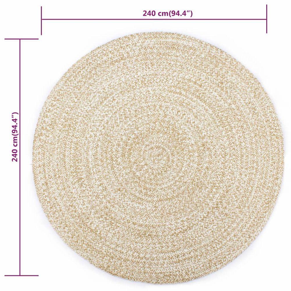 Handmade Rug Jute White and Brown 240 cm vidaXL