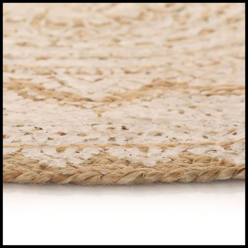 vidaXL Area Rug Braided Jute Printed 180 cm Round vidaXL