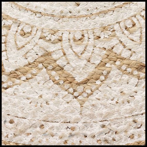 vidaXL Area Rug Braided Jute Printed 180 cm Round vidaXL