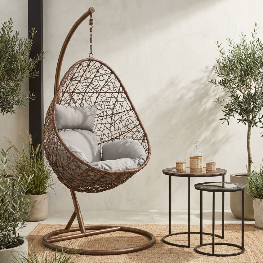 Orsina Hanging Chair with Cushions, Ideal for Relaxing in Conservatories and Outdoor Spaces