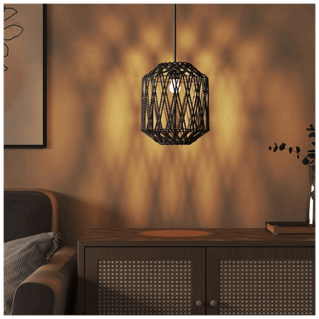 vidaXL Hanging Lamp Shade in Black Design Casting Elegant Patterns on Wall
