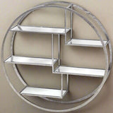 Large Circular Silver Wall Hanging Multi Shelf SILVER METAL Shades 4 Seasons