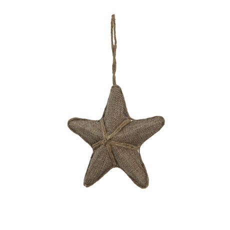 Rustic Hanging Star Christmas Bauble Made from Natural Jute for Festive Home Decoration