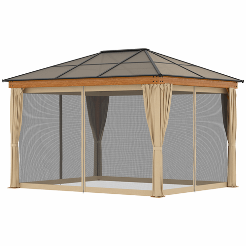 Hardtop Gazebo with Polycarbonate Roof Aluminium and Steel Frame Outsunny