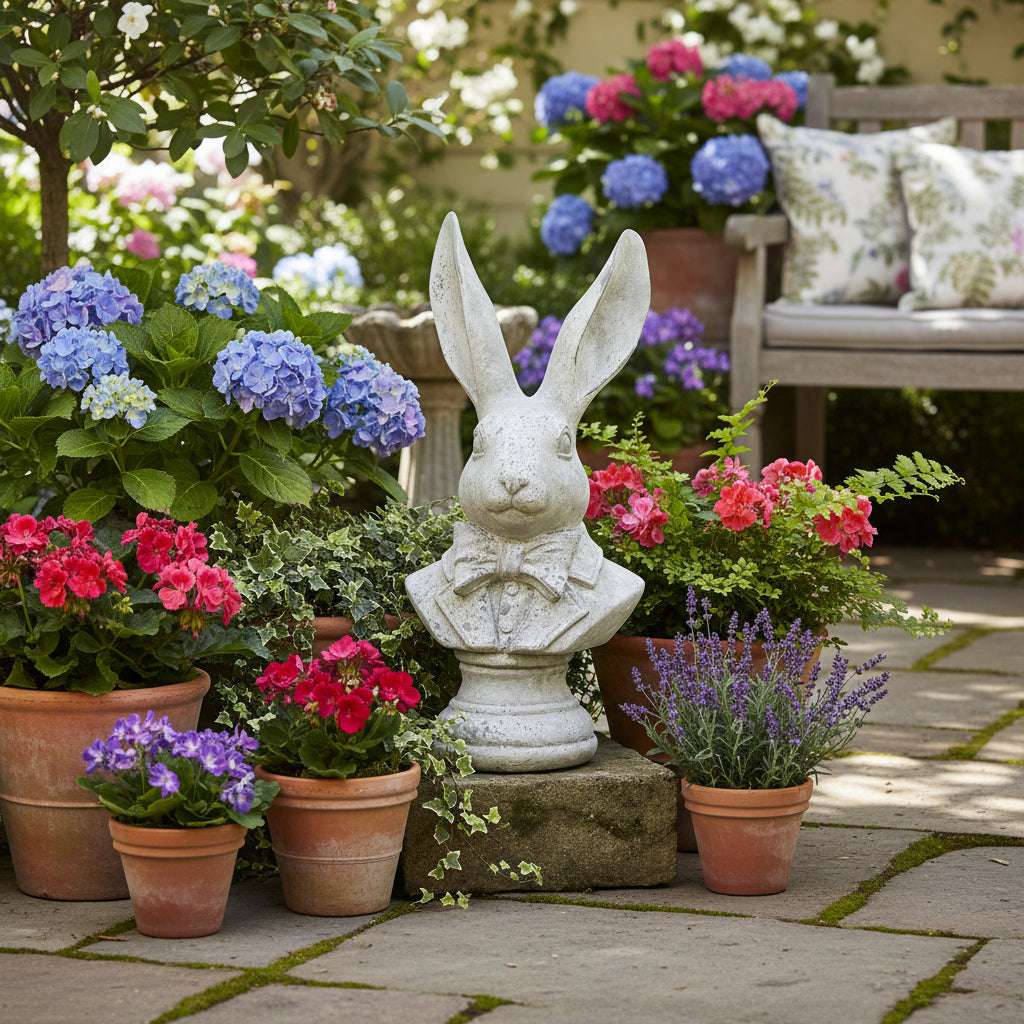 Shades 4 Seasons Hare Ornament for Stylish Gardens GREY CERAMIC Shades 4 Seasons