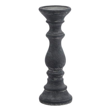 Shades 4 Seasons Column Candle Holder - Turned Wood Pillar GREY CERAMIC Shades 4 Seasons