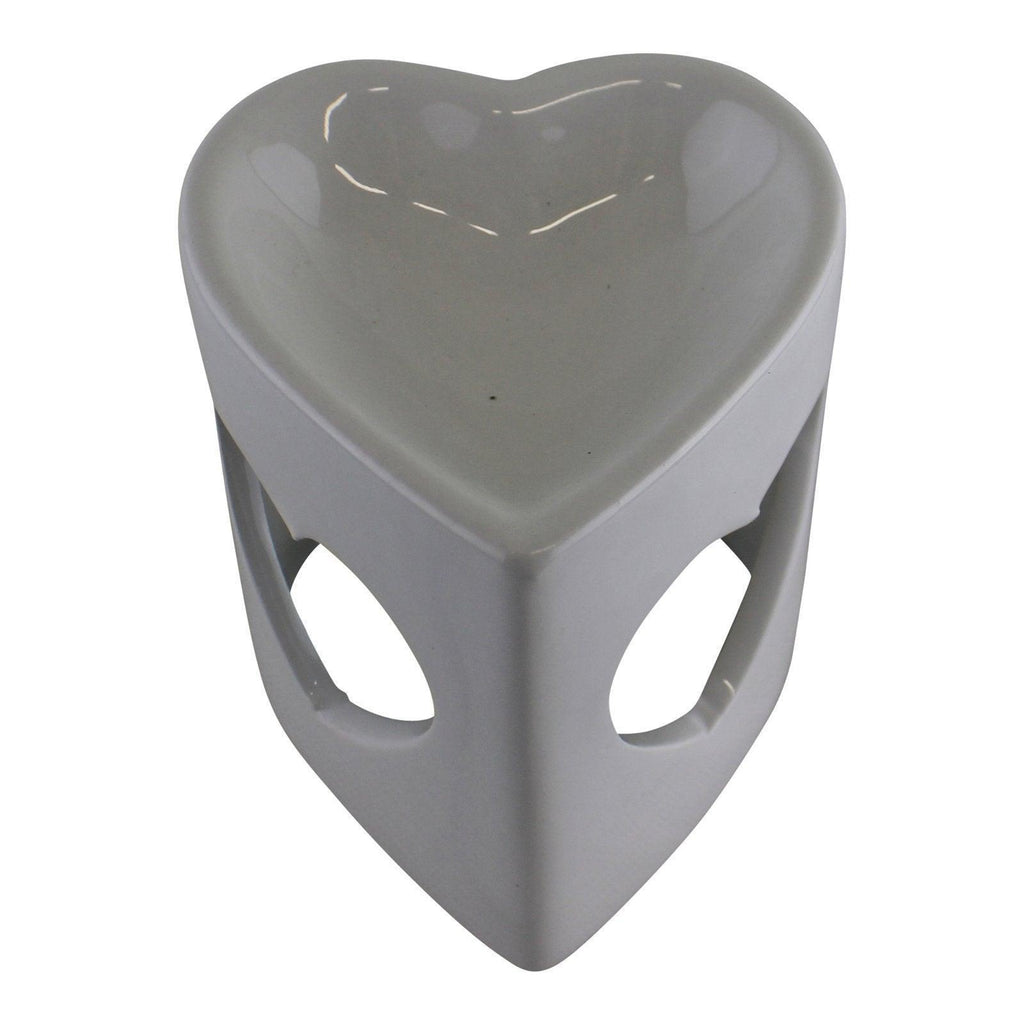 Heart Shaped White Ceramic Oil Burner Geko Products