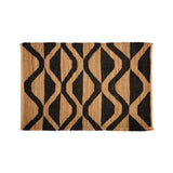 Orsina Hemp Rug with Geometric Pattern in Natural and Black for Stylish Home Decor