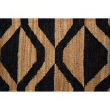 Orsina Hemp Rug with Geometric Pattern in Black and Natural Tones for Modern Home Decor