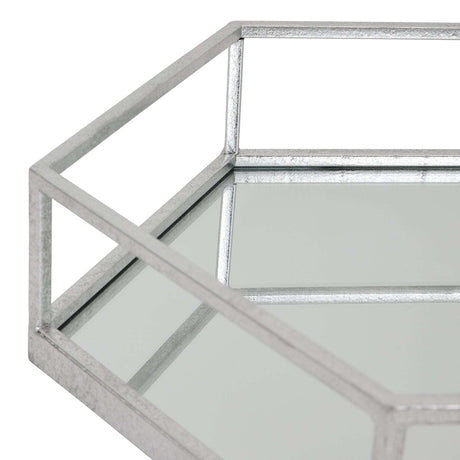 Shades 4 Seasons Stylish Hexagon Trays with Mirror Base Shades 4 Seasons
