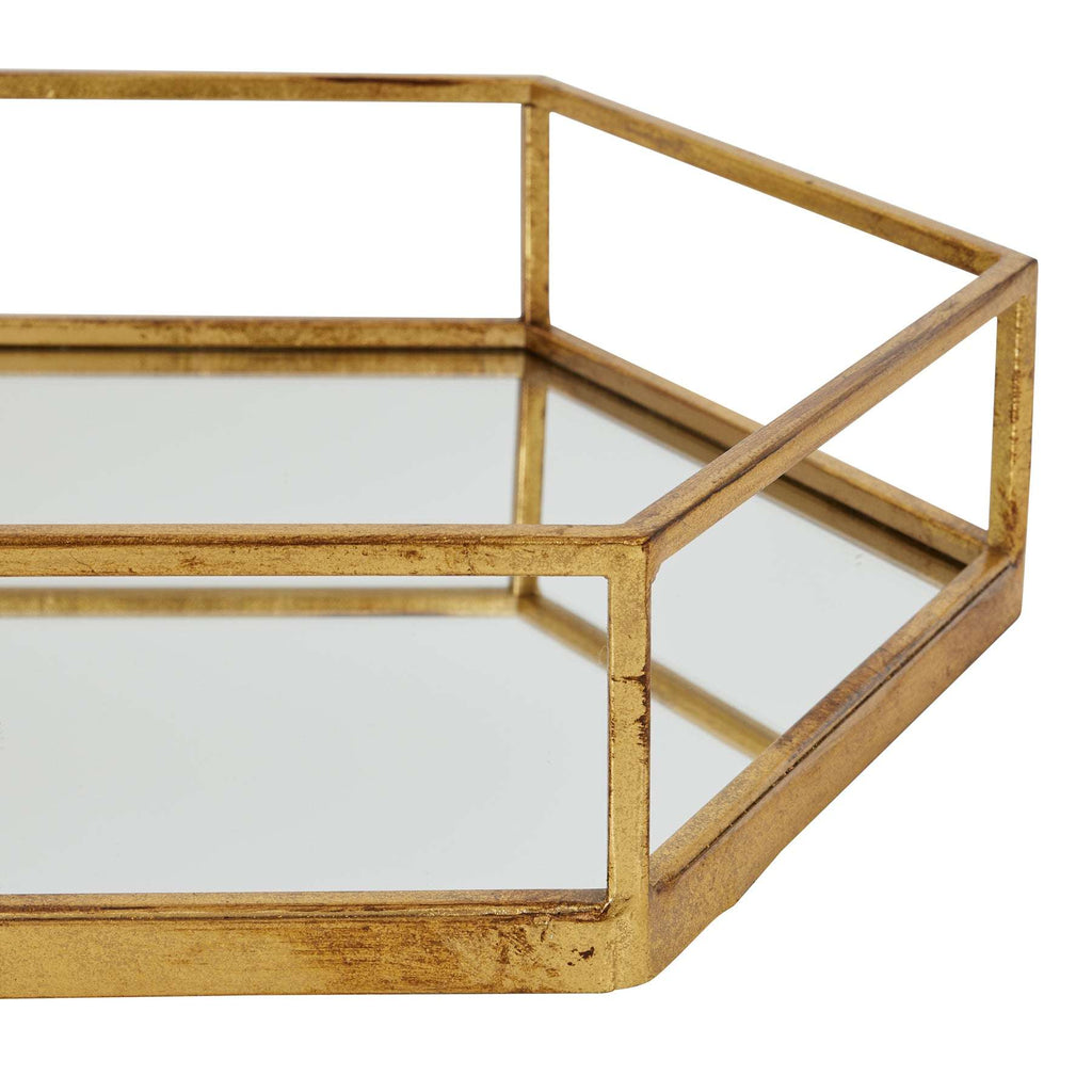 Shades 4 Seasons Gold Hexagon Trays with Mirror Base Shades 4 Seasons