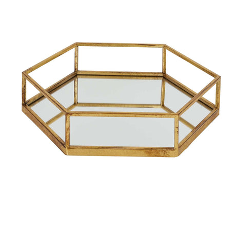 Shades 4 Seasons Gold Hexagon Trays with Mirror Base Shades 4 Seasons