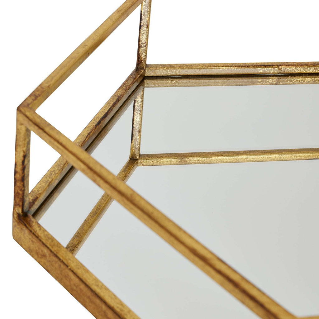 Shades 4 Seasons Gold Hexagon Trays with Mirror Base Shades 4 Seasons