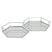 Shades 4 Seasons Stylish Hexagon Trays with Mirror Base SILVER GLASS Shades 4 Seasons