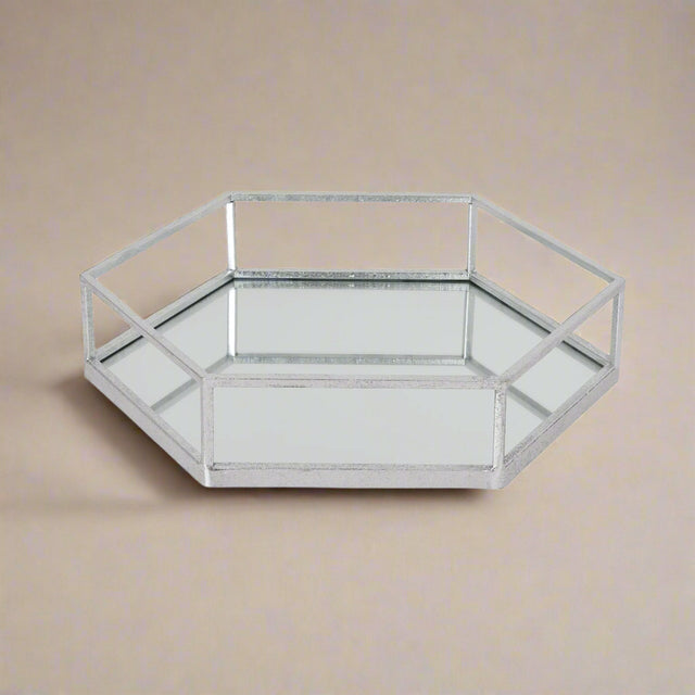 Shades 4 Seasons Stylish Hexagon Trays with Mirror Base Shades 4 Seasons