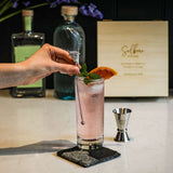 Selbrae House Highball Drinks Set featured with a refreshing cocktail and jigger on a stylish bar counter