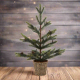 Medium Spruce Tree With Wicker Basket GREEN PLASTIC Shades 4 Seasons