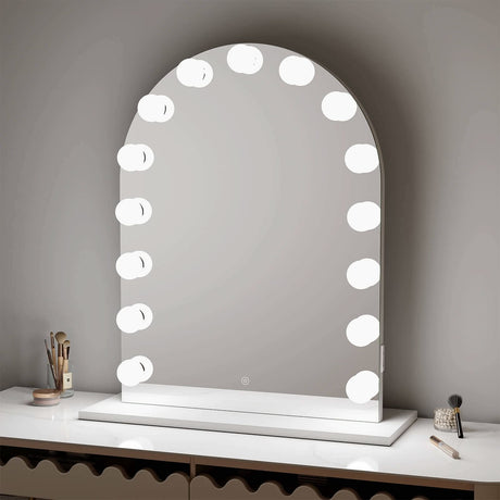Stylish Hollywood Mirror with Bright Bulbs for an Elegant Vanity Setup