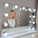Hollywood Mirror with Bright LED Bulbs for Perfect Makeup Application and Styling