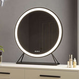 Stylish Hollywood Mirror with LED lighting and modern circular design for vanity use